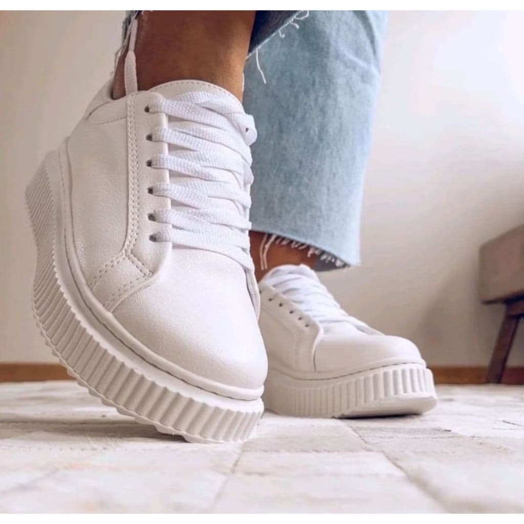 TÊNIS PLATAFORMA FEMININO CASUAL CONFORTAVEL DIA A DIA ESTILOSO LEVE