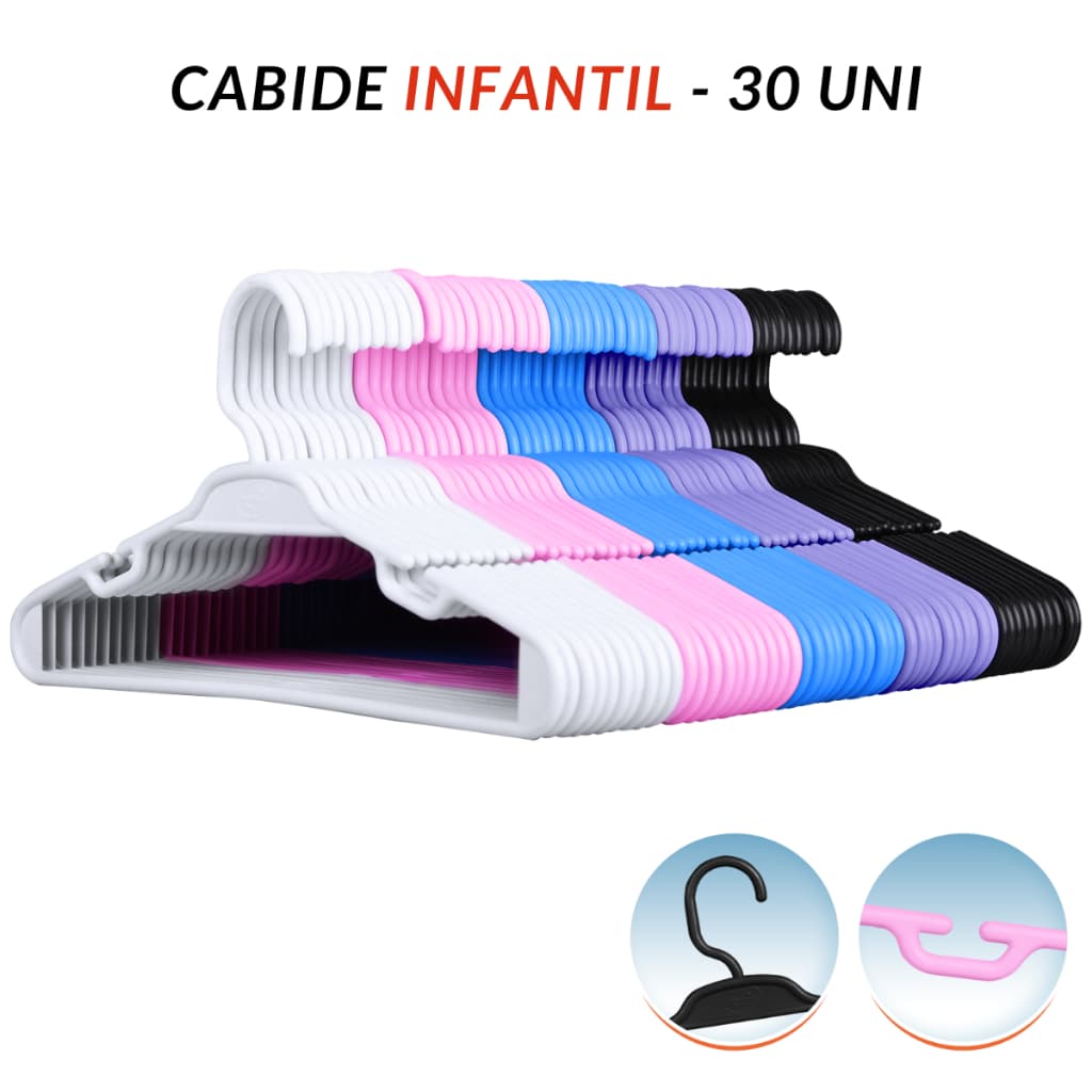 Kit de Cabide Infantil Bebê 5,5mm - Envio Imediato 30 Un