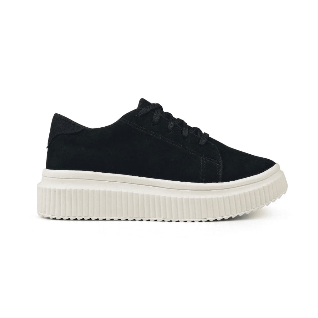 Tenis Camurça Preto Plataforma Sola Alta Moda Envio Imediato Feminino