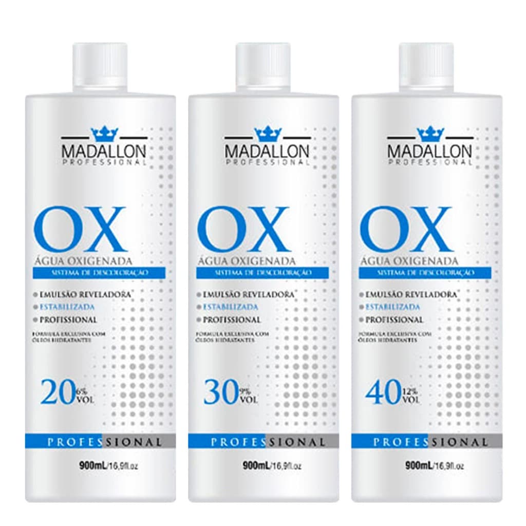 Água Oxigenada Profissional 20 | 30 | 40 Volume 900 ML Madallon