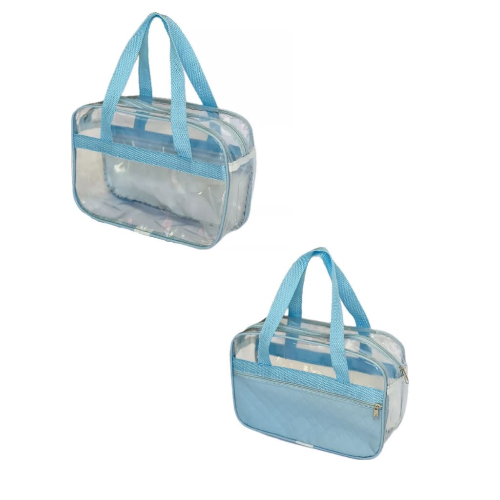 Necessaire Organizador  Maquiagem - Bolsa Transparente Com Bolso Frontal