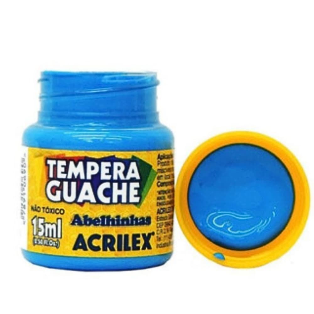 TINTA GUACHE TEMPERA 15ML AZUL CELESTE ACRILEX C/ 12
