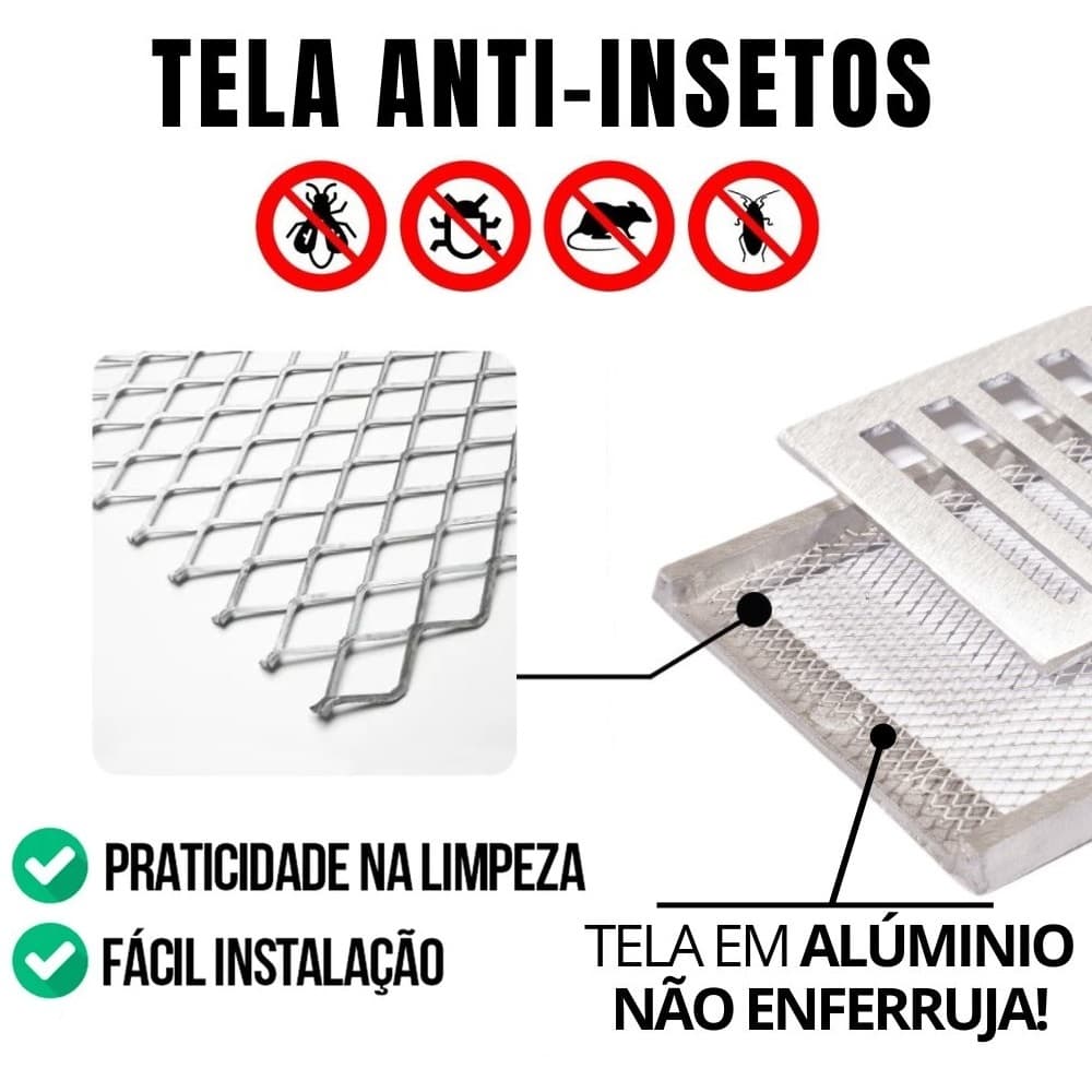Tela Protetora 10x100 Contra Dengue Para Ralos Anti Insetos Grelha Linear