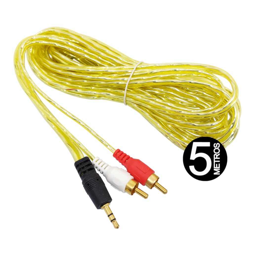 Cabo para usar Rca em P2, ou P2 em Rca 5 Metros