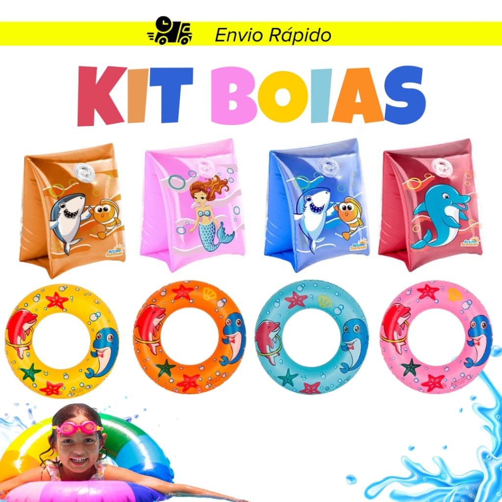 Kit Boias de Braço e Circular Inflável Infantil e Bebês Monte Seu Kit Piscina Verão Diversos Modelos