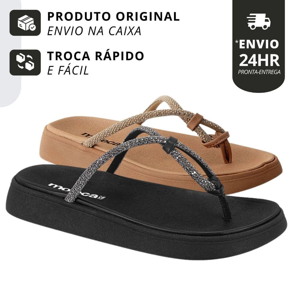 Sandália Feminina Rasteirinha Original Moleca