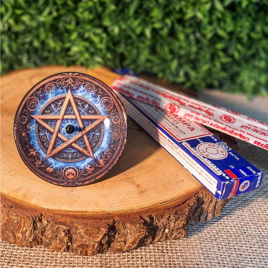 Incensário Pentagrama para Incensos de Vareta Wicca Bruxaria