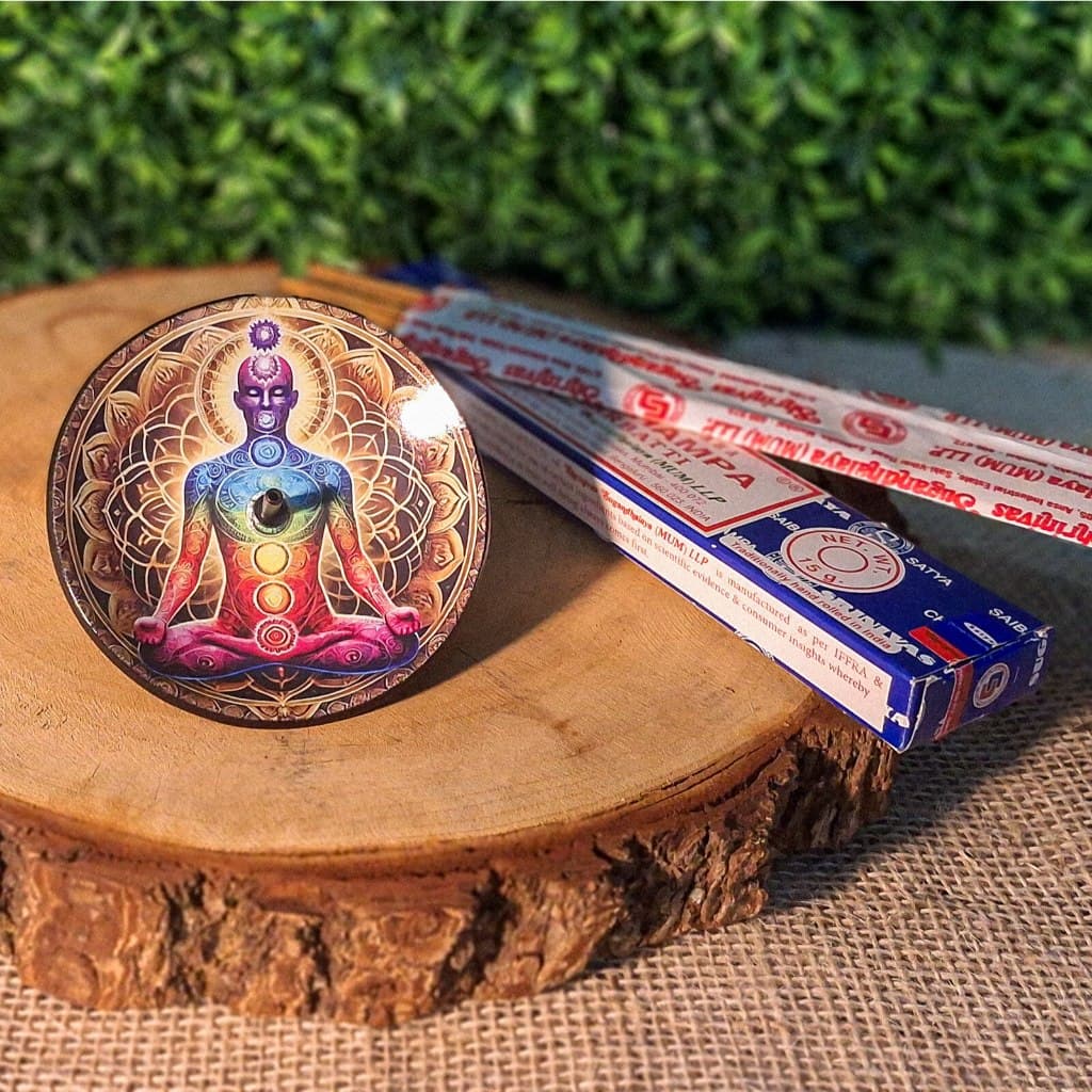 Incensário Meditação 7 Chakras Para Incensos de Vareta Yoga