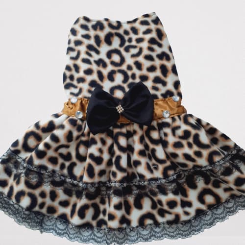 Vestido Pet Oncinha Inverno Frio para Cachorro e Gato Porte Pequeno, Medio e Grande