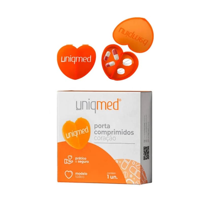 Porta Comprimidos P/ Remédios E Vitaminas Coração - Uniqmed 1UND
