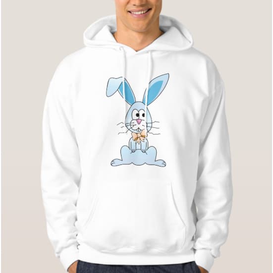 Moletom Maasculino Com Capuz Coelhinho De Páscoa Com Gravata 100% Algodão