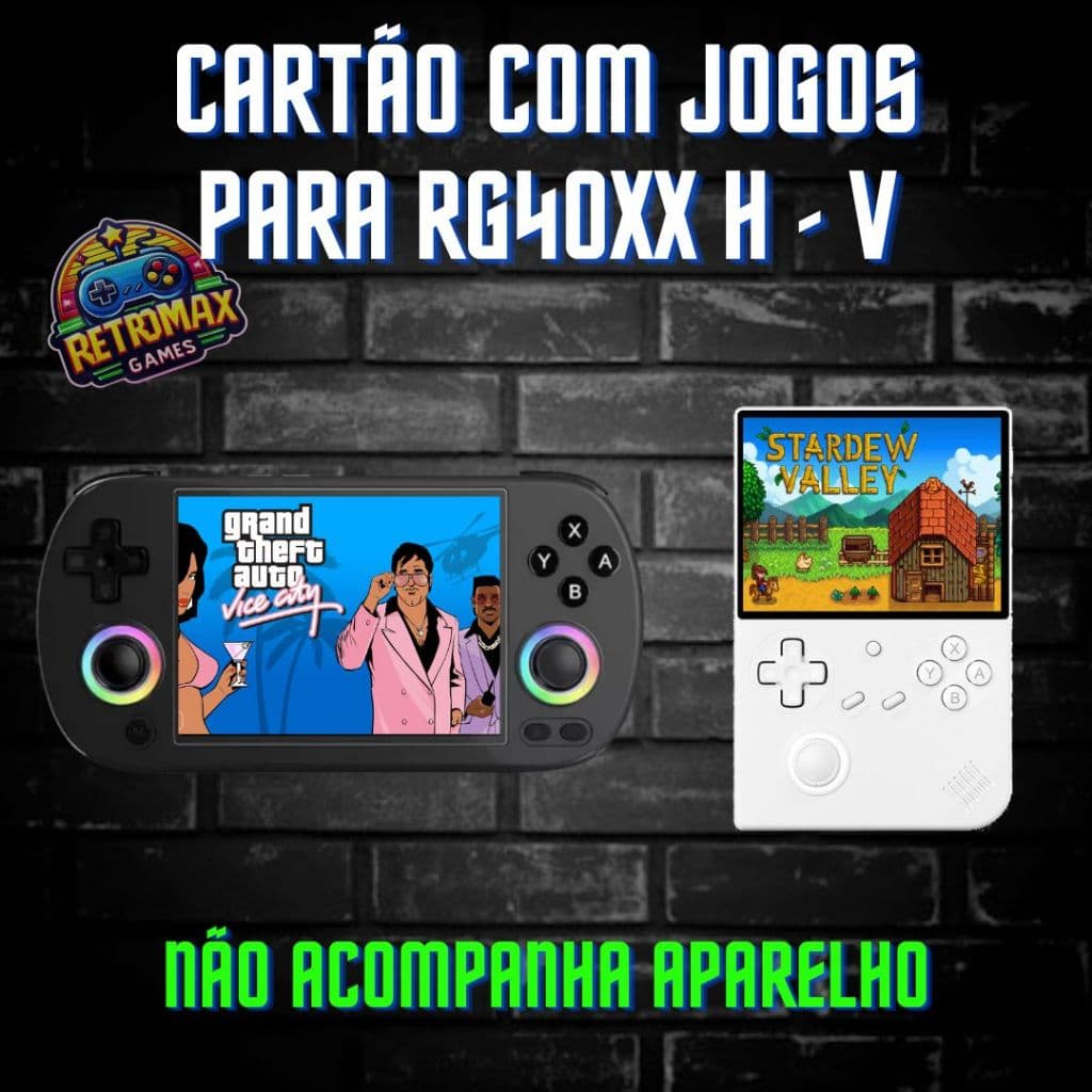 Cartão Para AMBERNIC RG40XX H V Atualizado - Só Plugar e Jogar