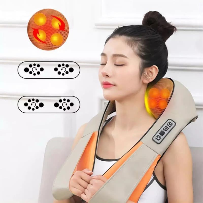 Massageador lombar pescoço Colete Shiatsu Massageador Cervical Ombros Lombar Pescoço Infravermelho Elétrico Bivolt