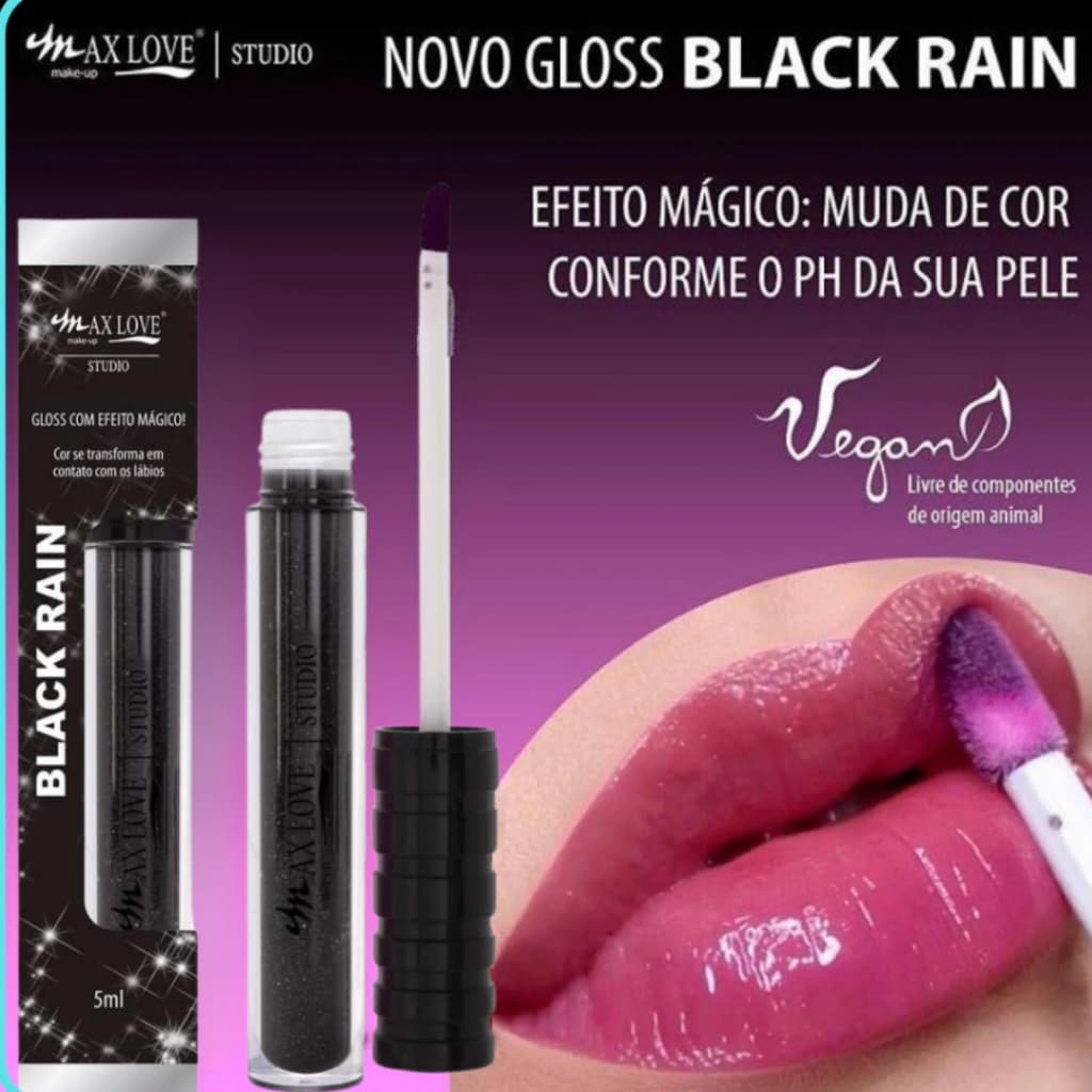 Gloss Mágico Black Rain - Max Love 5ml