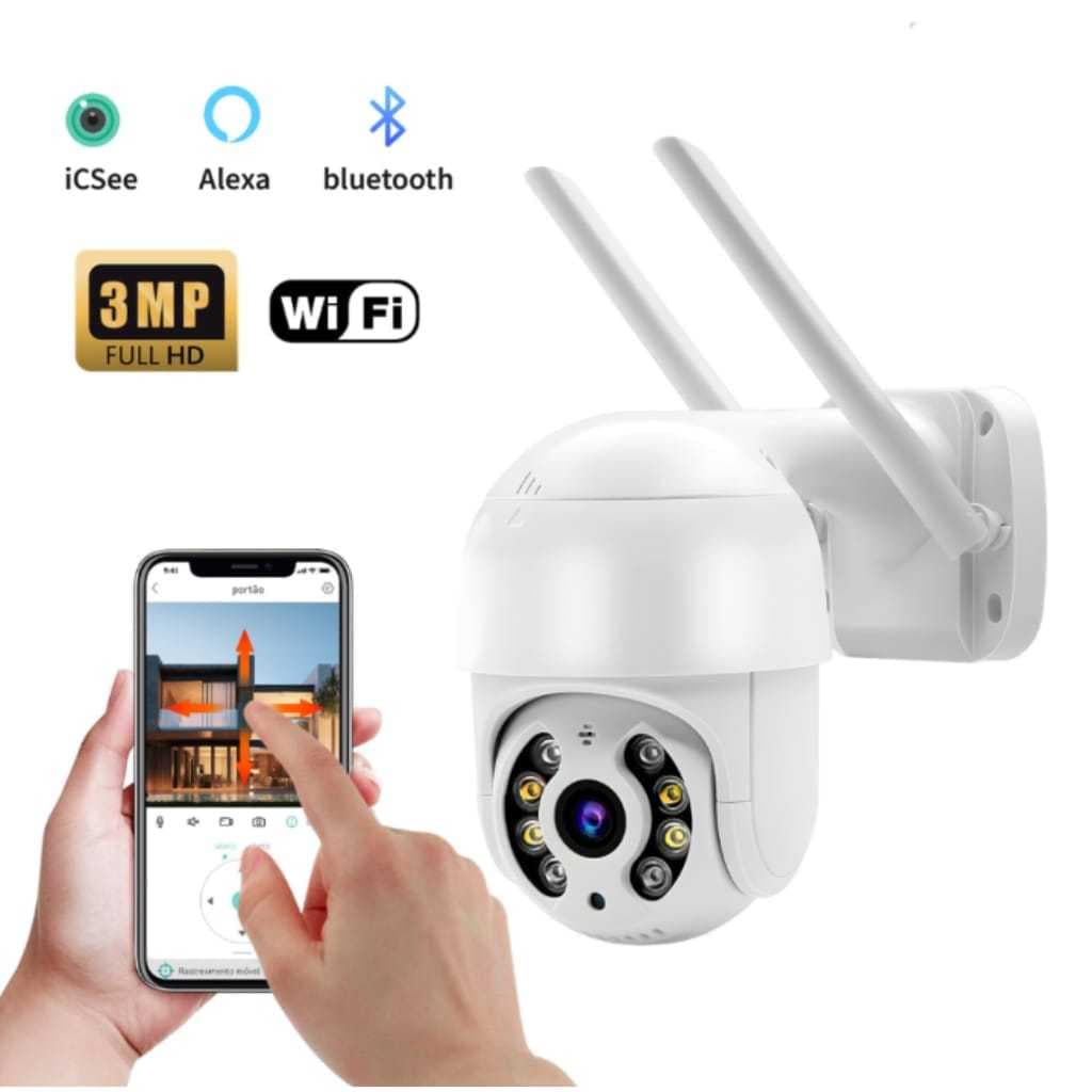Câmera De Segurança Interna Externa Wi-Fi Smart Ip Prova D'água Com Infravermelho HD
