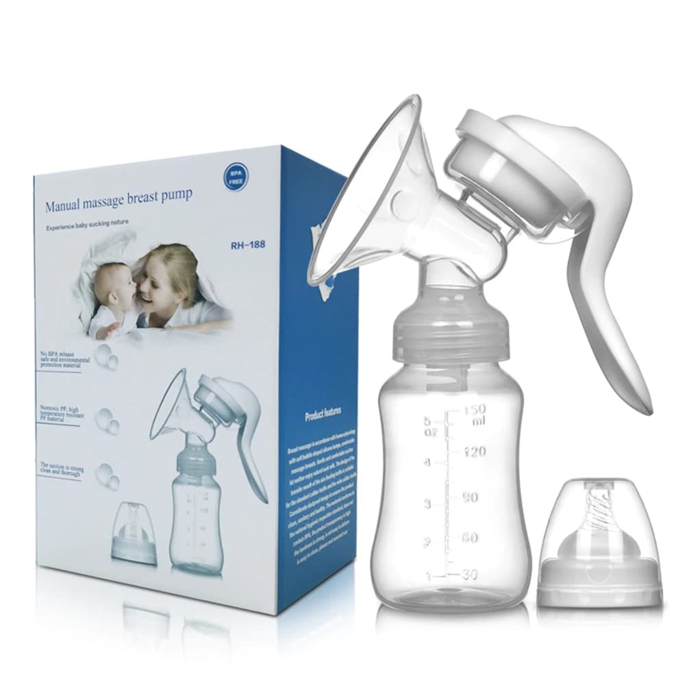 Bomba de Tirar Leite Materno 150ml Manual Portátil Bombinha Reutilizável e Confortável