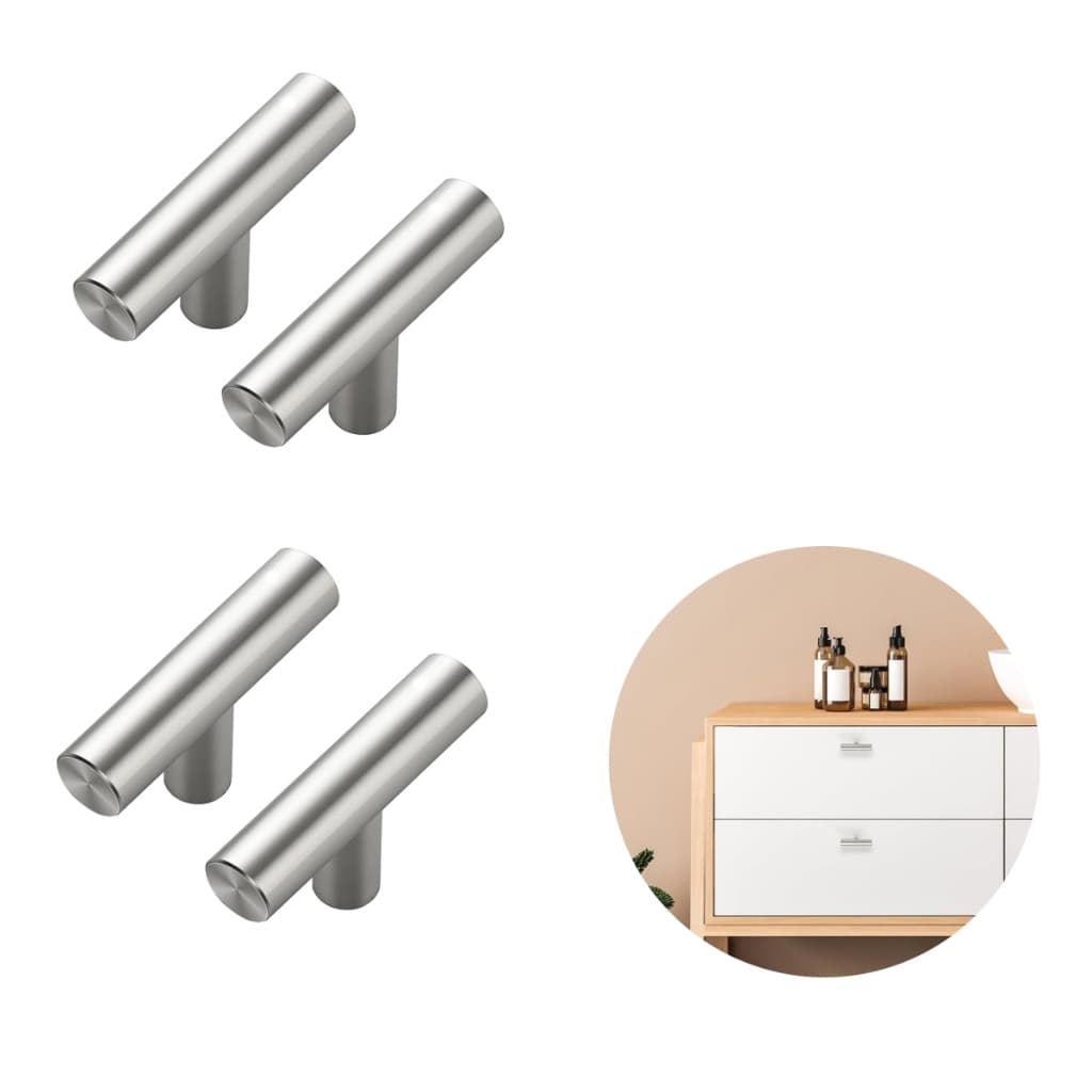 Kit 5 Puxadores Aço De Armário De Cozinha E Cômoda