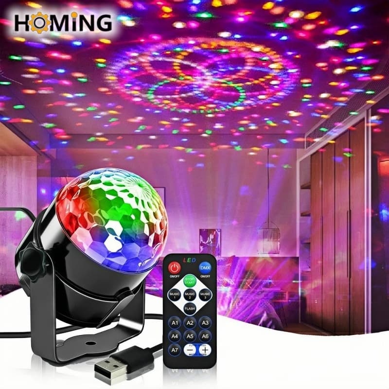 Disco Party DJ Lights por Voz RGB Usb Stage Strobe Lights Remoto Casamento Samba Bar Decoração