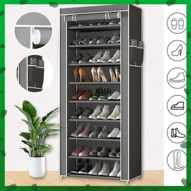 Sapateira Organizadora Sapateira Organizadora com 9 Prateleiras Sapatos Organizador Desmontável Dustproof Sapato Rack