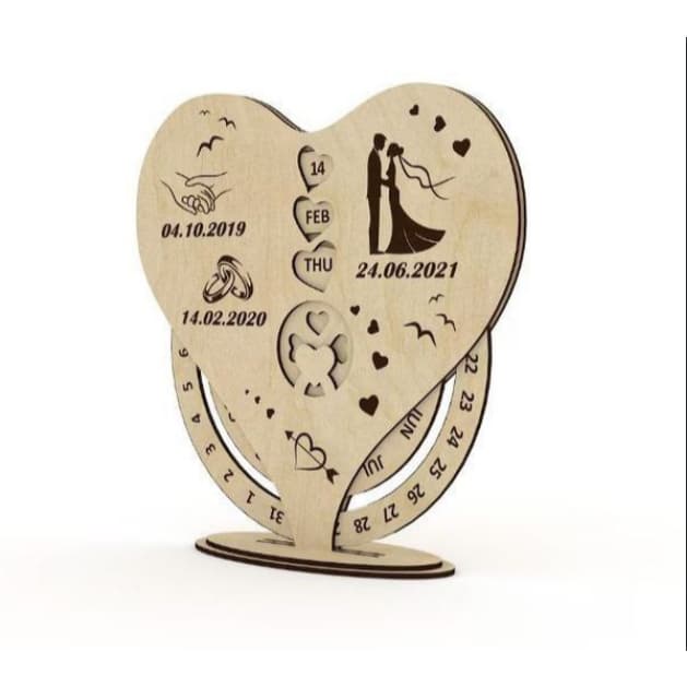 Calendário eterno Personalizado de Datas Especiais - Presente, decoração, casamento, noivado, aniversário