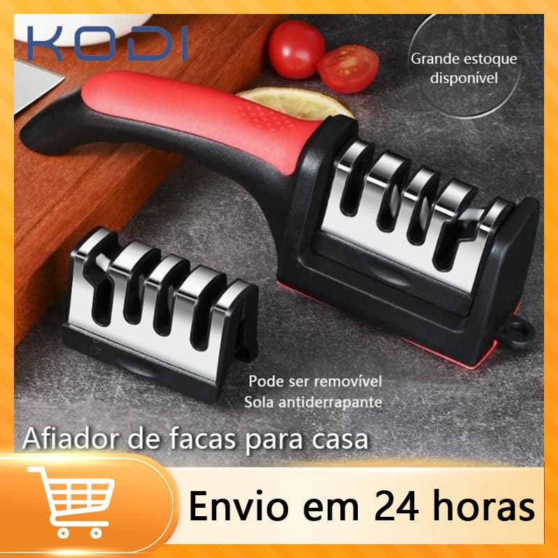 Amolador Afiador De Facas Em Aço Inox Com 3 Afiadores Amolador De Facas Profissional Promoção -Q9