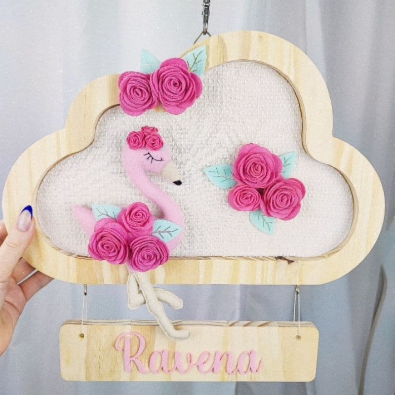 Porta Maternidade Luxo Flamingo - Fazemos em todas as cores! Enxoval de Bebê