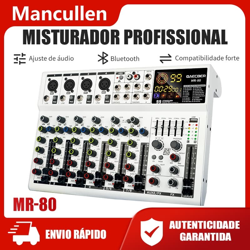 Mancullen Propesyonal na Audio Mixer Mixer Profissional Porta USB Bluetooth Mixer Amplificador