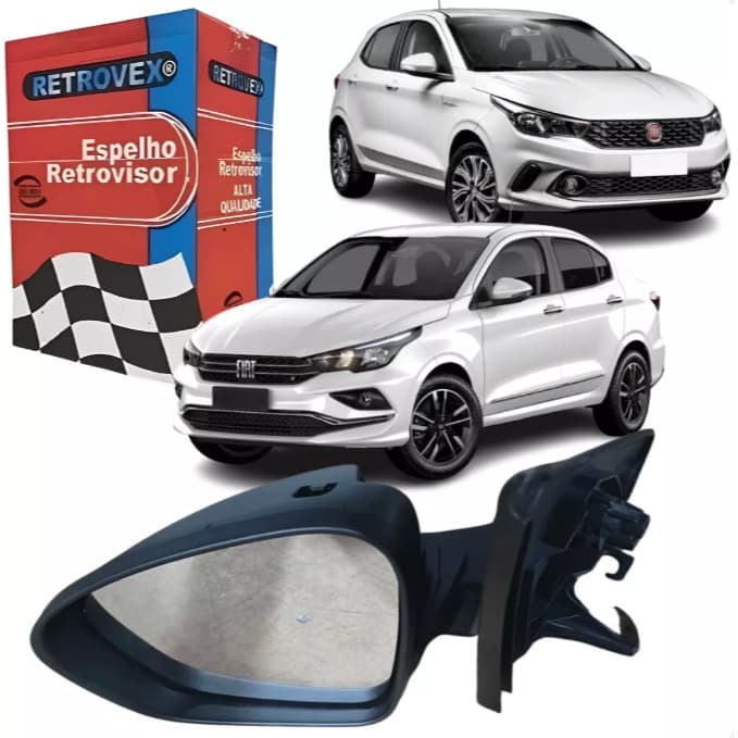 Retrovisor LADO ESQUERDO  Preto Fosco Com Pisca Argo Cronos 2021 A 2024 RX4551