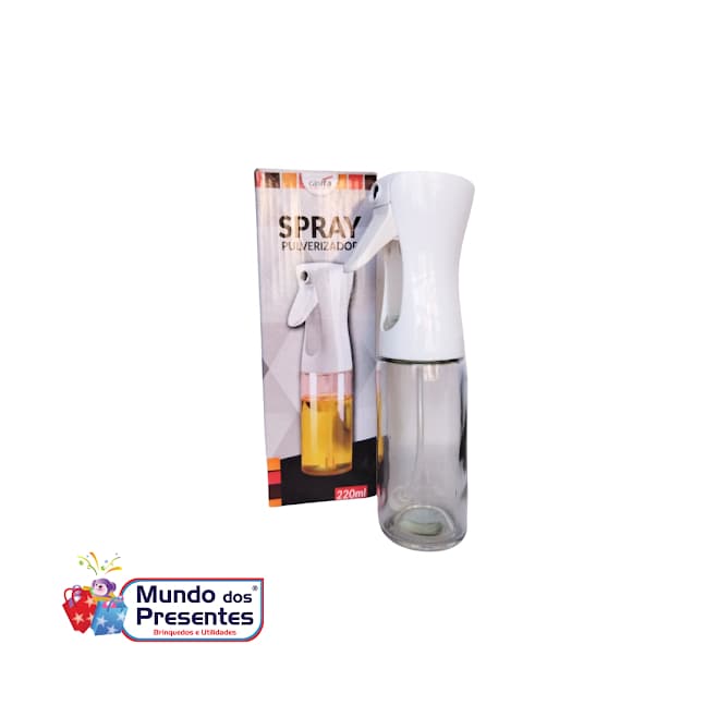 Spray Pulverizador 220ml para Azeite, Vinagre, Óleo ou Vinho – em Vidro e PP  na Cor Branca ou Preta - REF: CA 12501