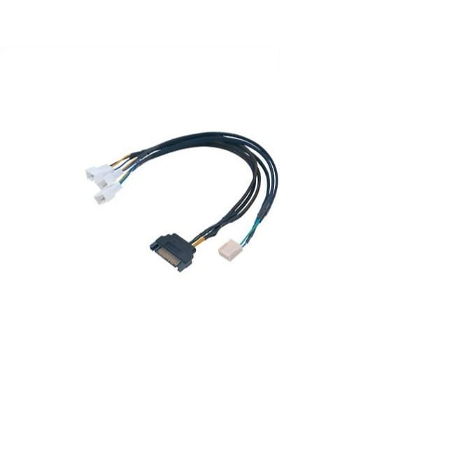 Cabo Flexa FP3S Para 3 Fans  de 4 Pinos PWM e Cabo de Energia Sata AK-CBFA06-30  Akasa