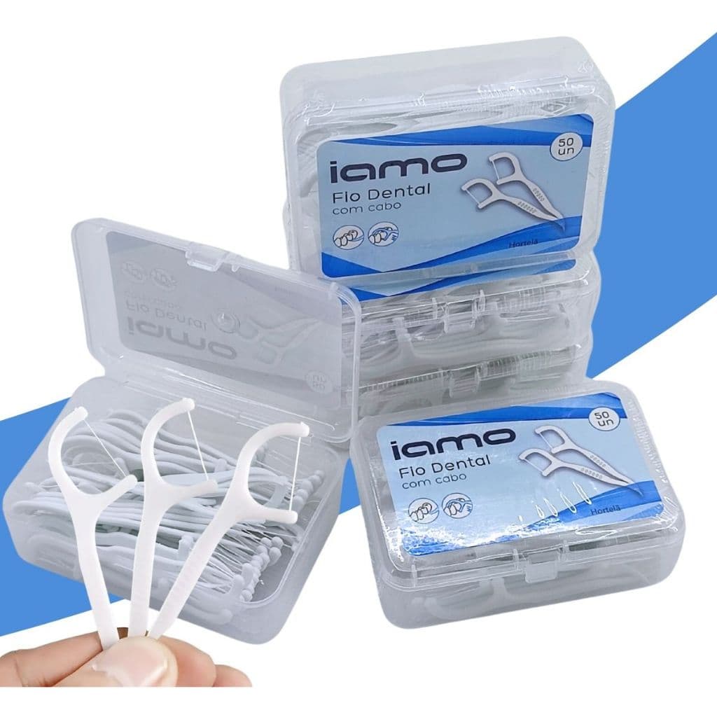 Fio Dental Com Cabo Ponta Palito Branco Sabor Hortelã 50 100 150