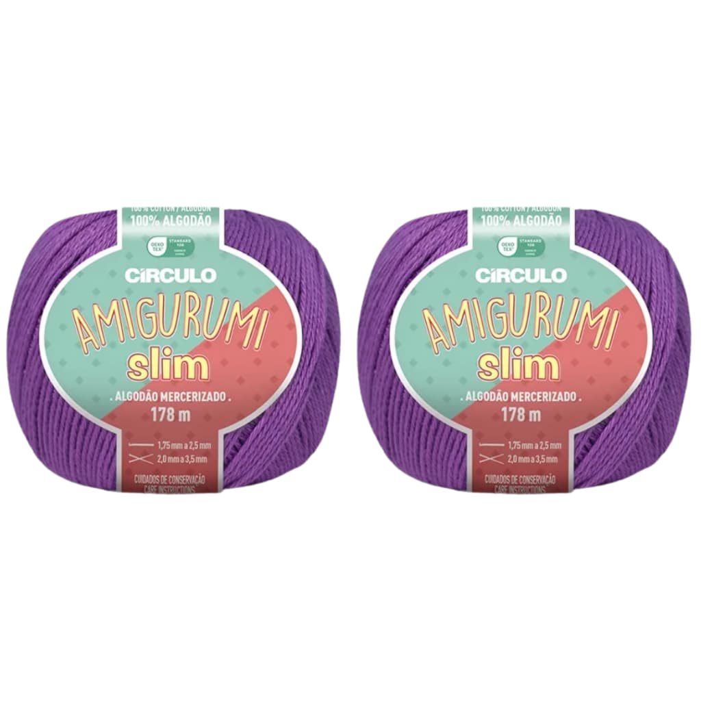 Kit 2 un. Fio Amigurumi Slim Circulo Com 178m 70g 100% Algodão
