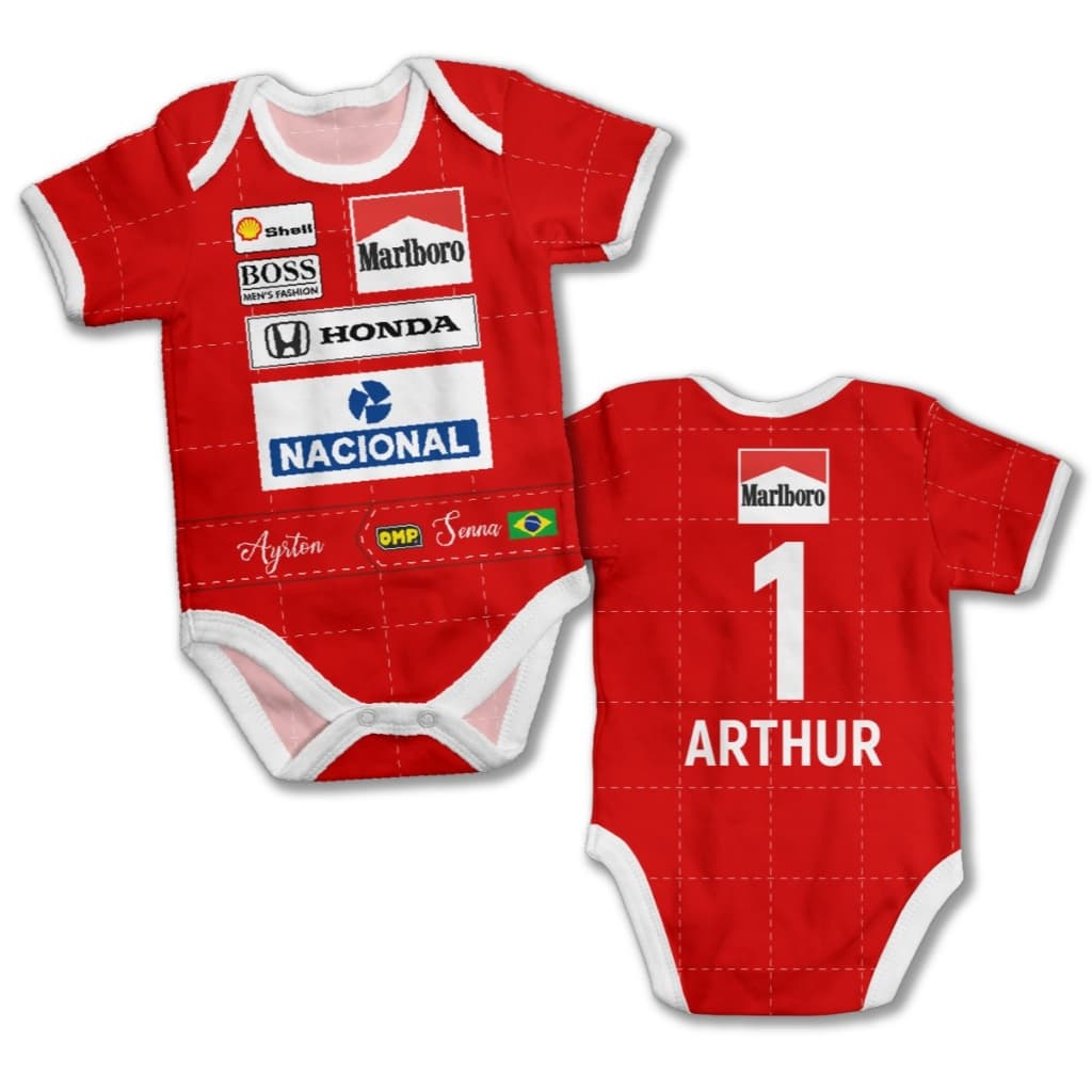 Body bebê personalizado com nome Fórmula 1