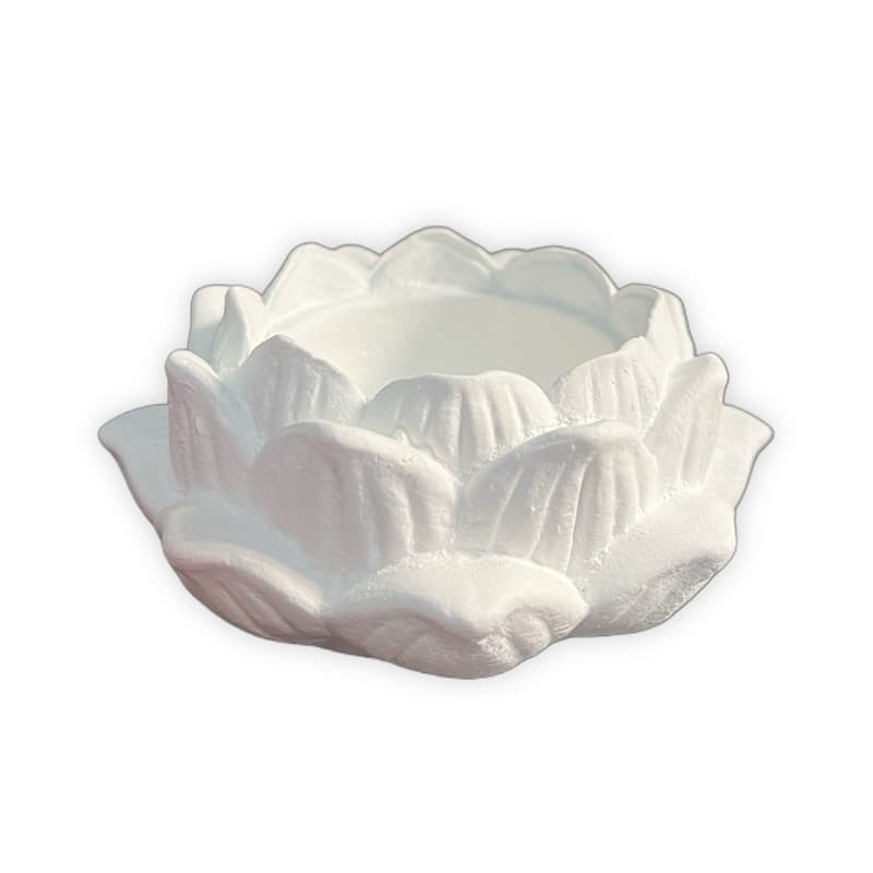 Incensário Flor de Lótus sem Base em Gesso Cru