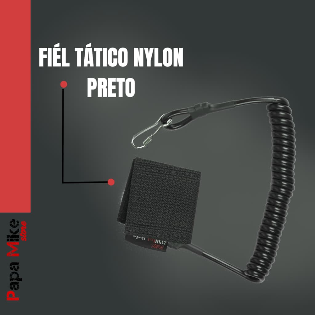 FIEL RETRÁTIL NYLON PAPA MIKE STORE PRETO
