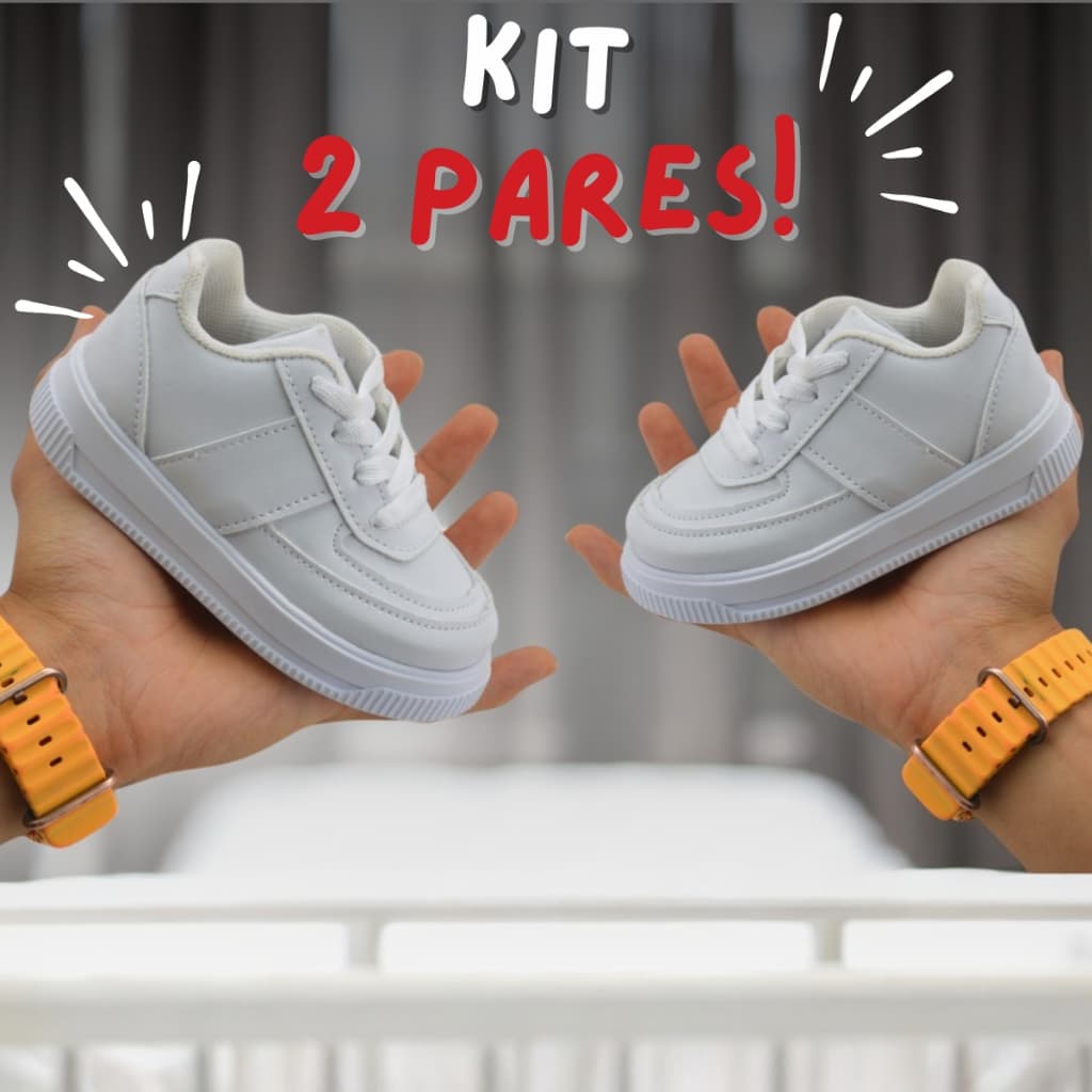 Tênis Baby Infantil Menina Kit 2 Pares Escolar Casual Leve e Estiloso Frete Rápido