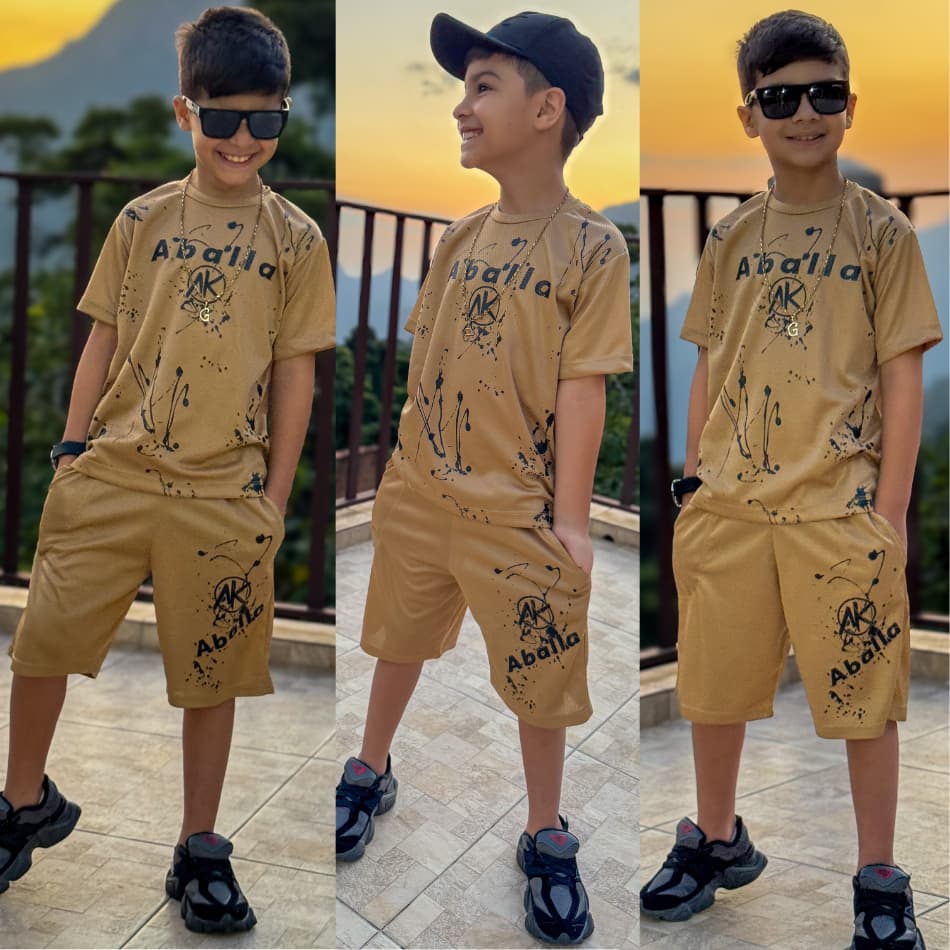Conjunto Infantil Juvenil Dri Fit Kit Camisa e Bermuda Premium 4 ao 14 anos