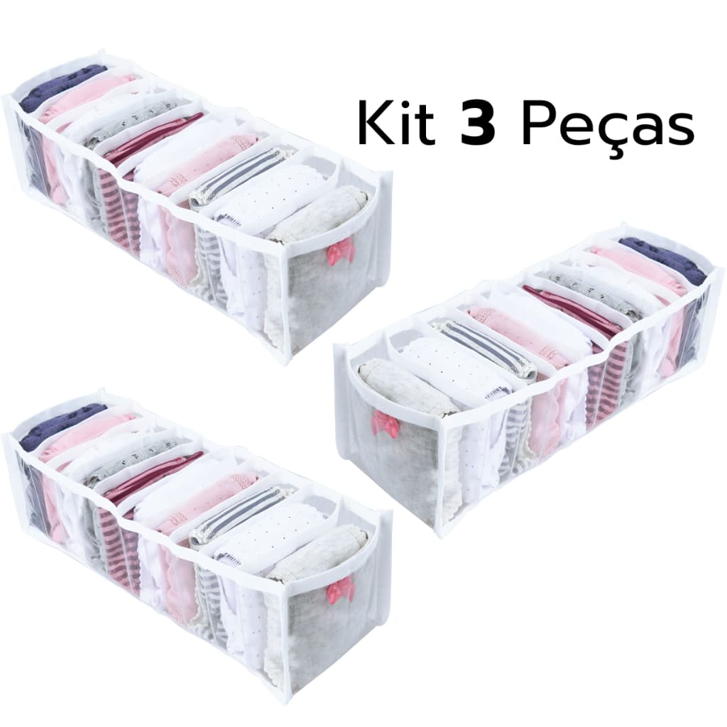Colmeia Organizadora Cristal Calcinha Meias Lenços 3 Pç