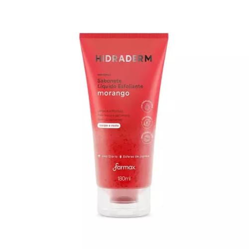 SABONETE ESFOLIANTE FACIAL E CORPORAL HIDRADERM MORANGO 180ML