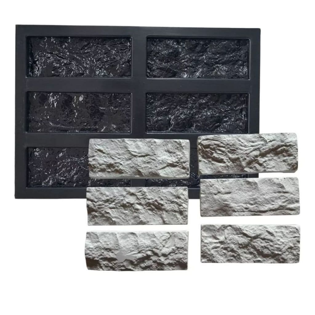 Forma Abs Tijolinho Pedra Madeira Rock Face 6 Tijolos 20x8