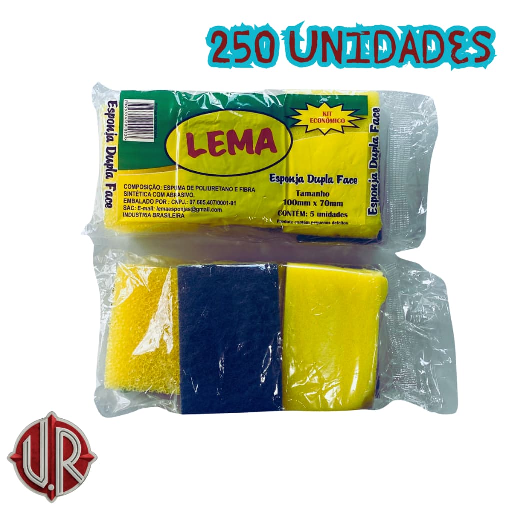 Kit c/ 250 Bucha Multiuso e Esponja Dupla Face COM DEFEITO Para Limpeza Leve e Pesada