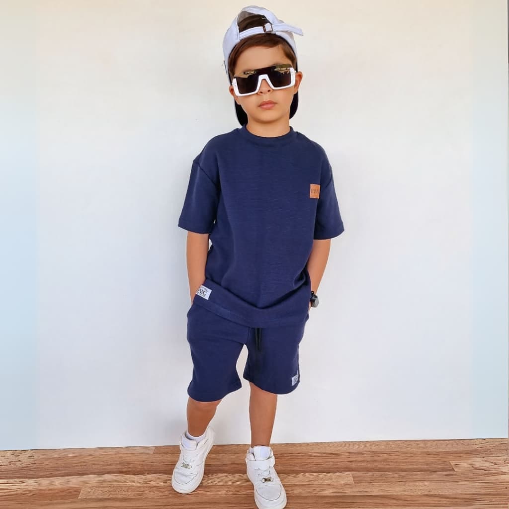 Conjunto Infantil Menino Kit Juvenil de Malha Moda Verão