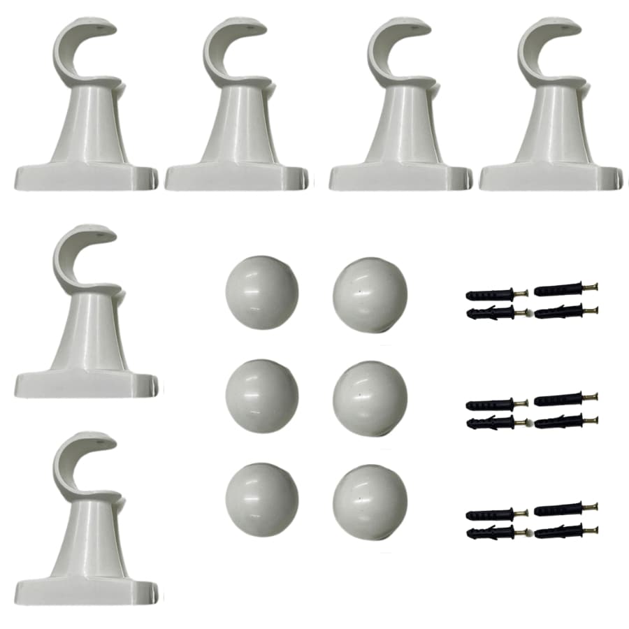 Kit Com 6 Suporte Reforçado para varão 28mm de cortina em plástico várias cores