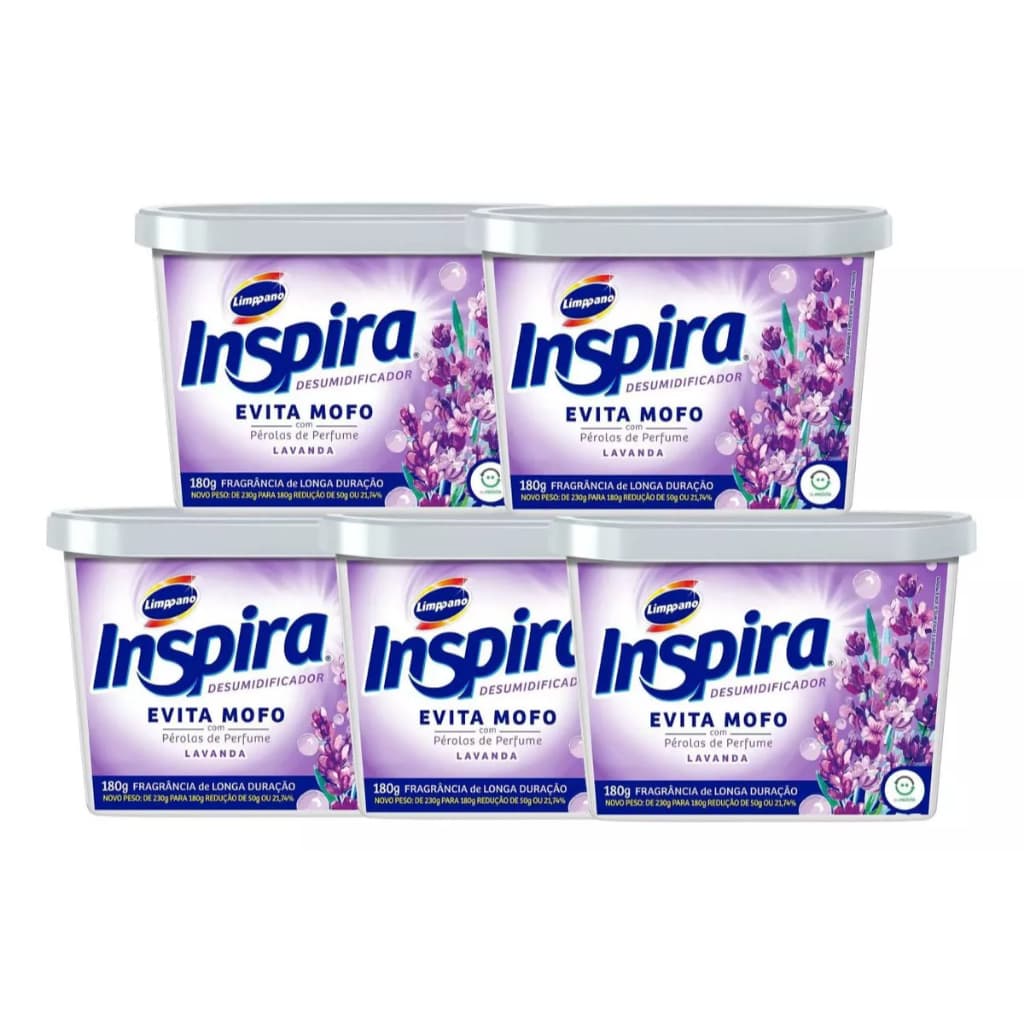 Kit 5 Unidades Evita Mofo Limppano 180g Perfumado Lavanda