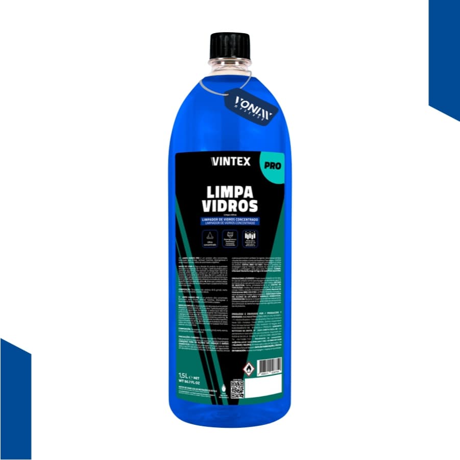 LIMPA VIDROS PRO 1,5L  VINTEX/VONIXX - REMOVE MANCHAS ALTO RENDIMENTO