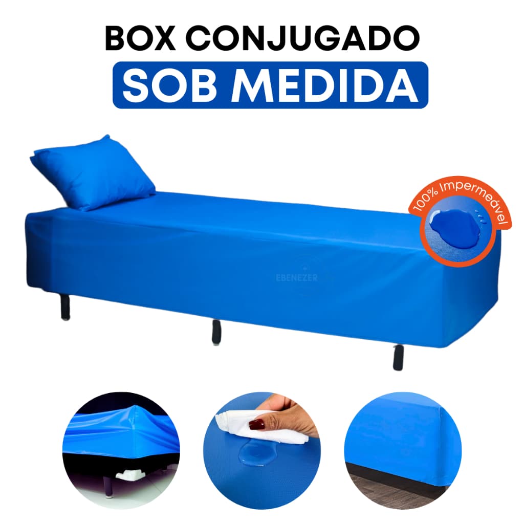 Protetor Box Conjugado Solteiro Casal Queen E King Antiácaro Antialérgica Não Esquenta Sob Medida