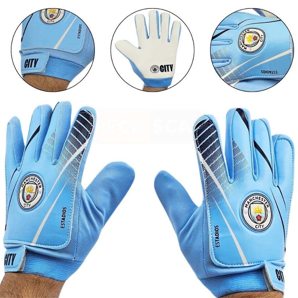 Luva De Goleiro Infantil Sportcom Manchester City - Alta Qualidade - Treino E Jogo
