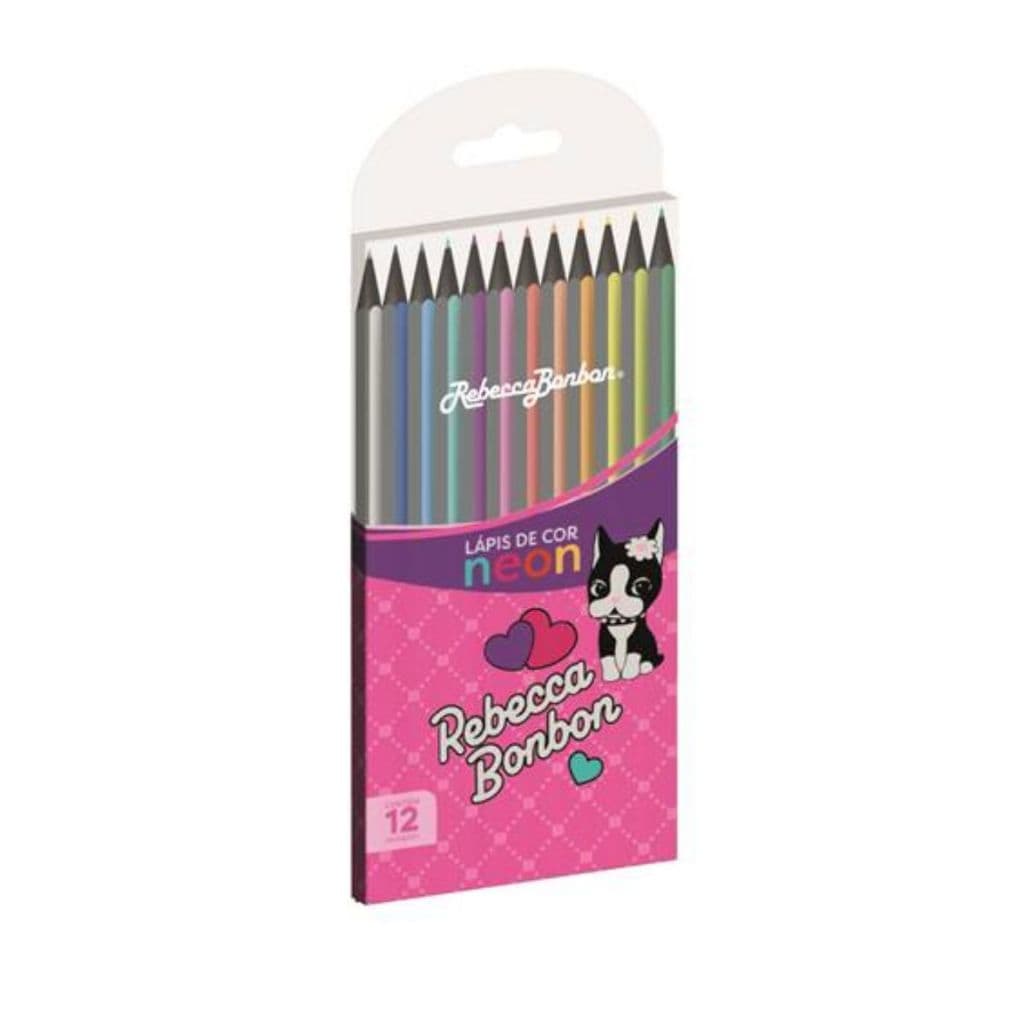 Lapis de Cor Neon RB1204 12 Cores Vibrante Rebecca bonbon REbeca Bonbon