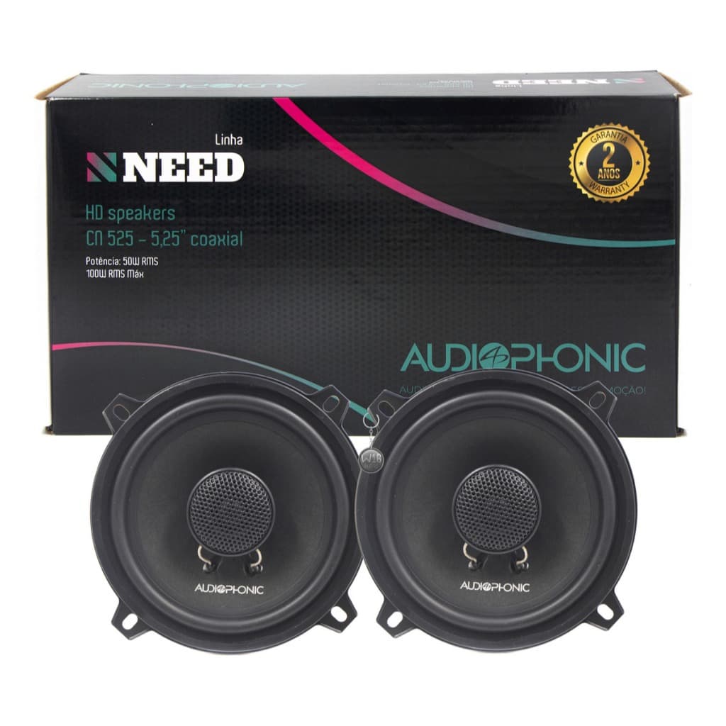 Kit Coaxial Audiophonic Need Cn 525 5,25 Polegadas Preto