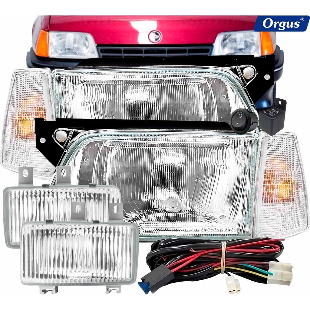 Farol Kadett 89 90 91 92 93 94 95 96 97 98 Farol de Milha Completo Lente de Vidro Seta Cristal